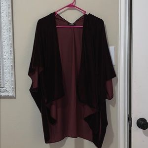 Red velvet kimono